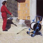 Stationärer Kabelabroller auch auf der Baustelle